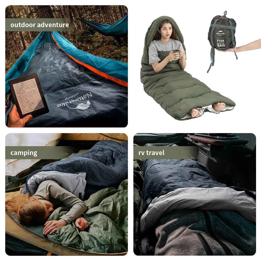 Y150 Sleeping Bags Ultralight Cotton Sleeping Bagoutdoor Camping Home Leisure Sleeping Bag Hiking Sleeping Bag