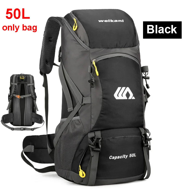 Travel Backpack 50L Camping Men Large Hiking Rucksack Tourist Waterproof Bag Outdoor Sports Climbing Mountaineering Bag Luggage