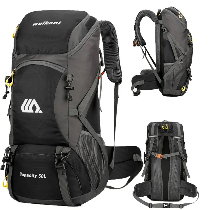 Travel Backpack 50L Camping Men Large Hiking Rucksack Tourist Waterproof Bag Outdoor Sports Climbing Mountaineering Bag Luggage