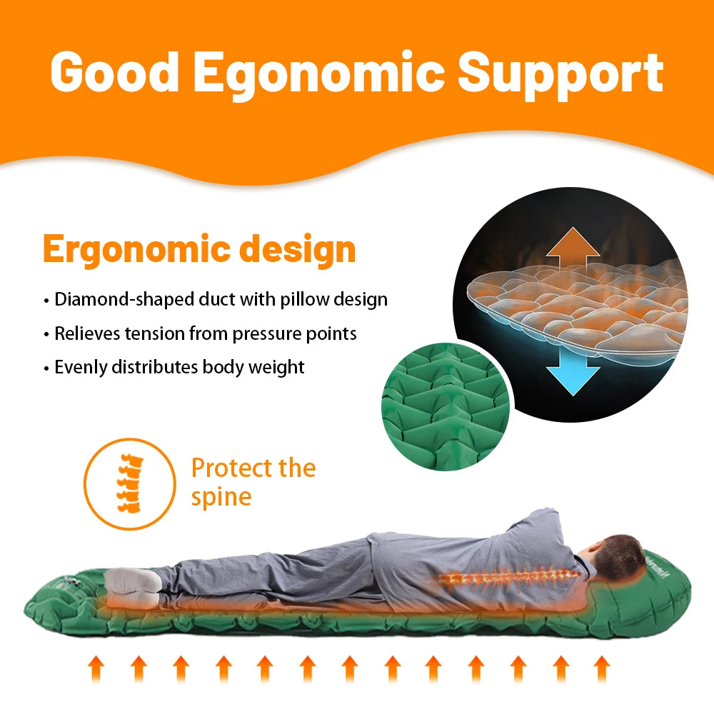 Inflatable Mattress Ultralight Camping Mattress Outdoor Air Mattress Camping Mat Sleeping Mat Nylon Sleeping Pad