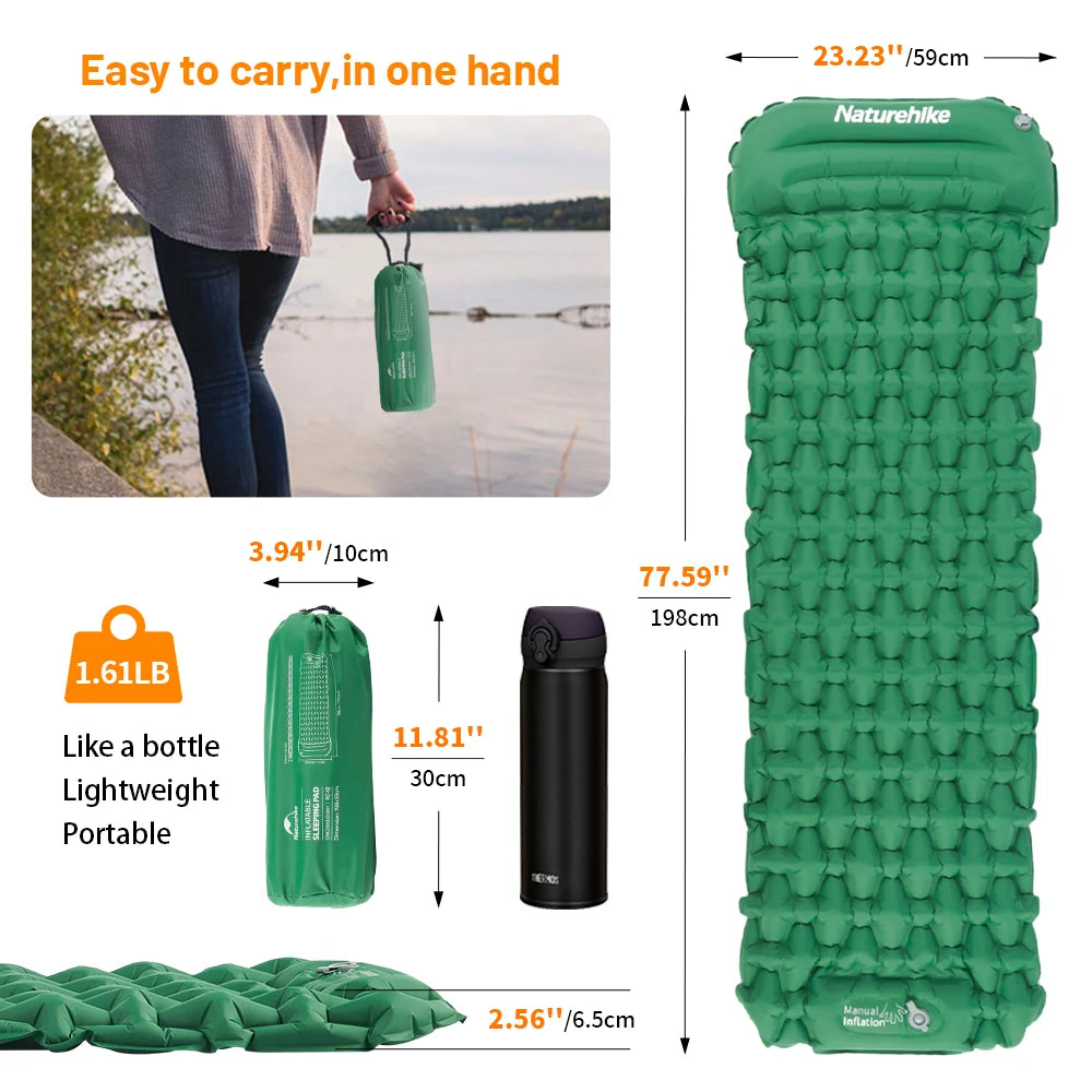 Inflatable Mattress Ultralight Camping Mattress Outdoor Air Mattress Camping Mat Sleeping Mat Nylon Sleeping Pad